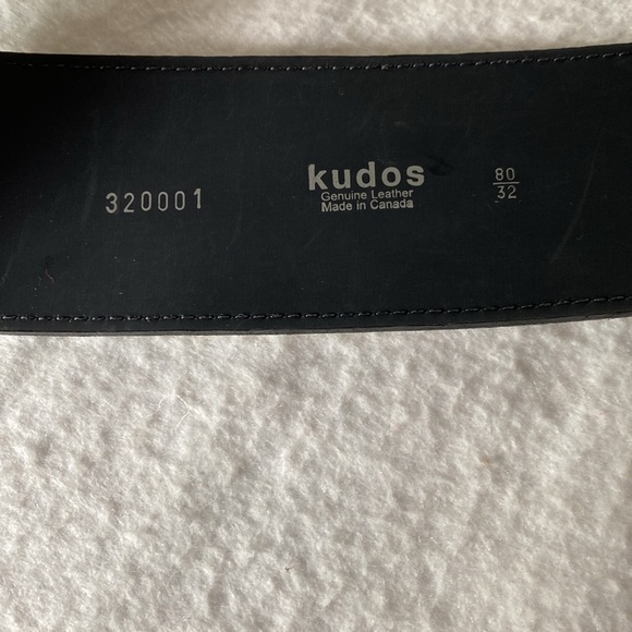 VINTAGE KUDOS LEATHER BELT 80/32 . - Picture 3 of 5